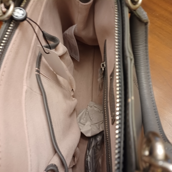 Pink Tartan Leather Satchel - Picture 4 of 9